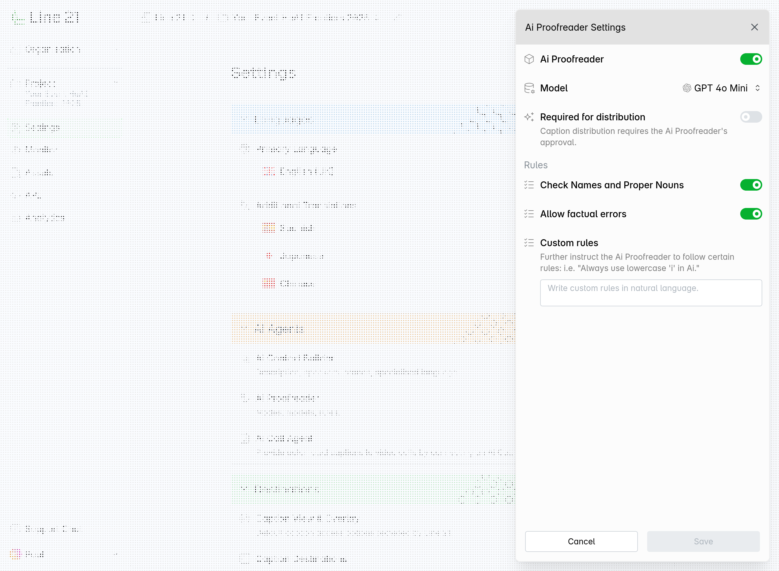 AI Proofreader Settings