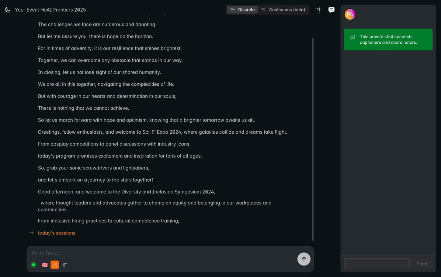 Human Captioner Interface