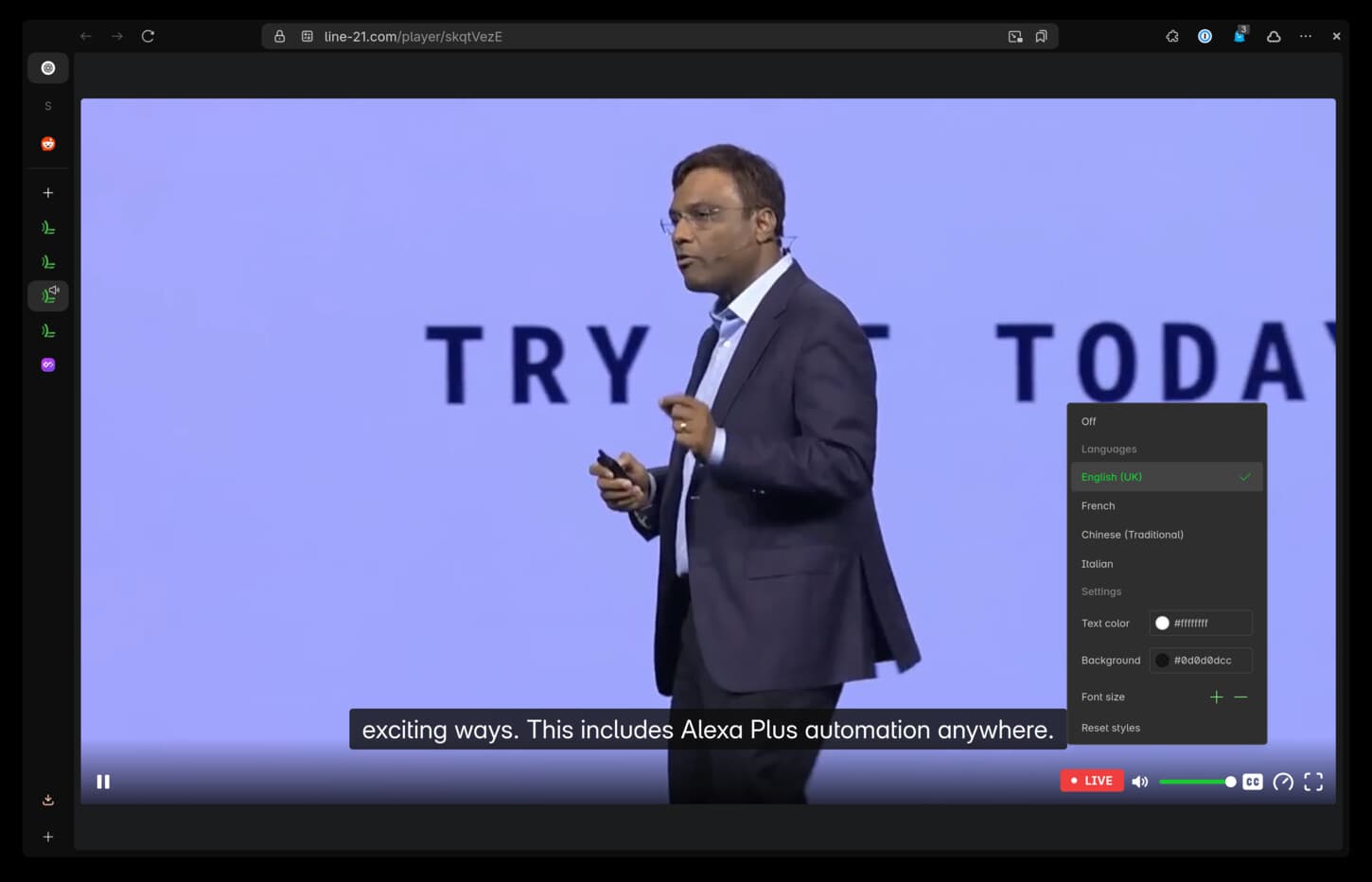 HLS Video Player with Multiple Languages